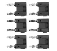 Keenso Plug Doppi Banane Connettività Forte per Strumenti Elettronici, Tappi Banana 10 Pcs a 2 Vie per Automobili, Presa PE in Ottone (BLACK)