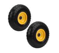 Keenso Pneumatici in Gomma Piena da 2 Pezzi, 10 Pollici 4.10 3.50 4 Battistrada Seghettato Cuscinetto Doppio Sigillato Ruota Sfalsato da 2. Pollici, con Foro ASSE da 5 8, per