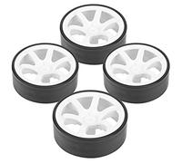 Keenso Pneumatici per Drift per Auto RC Cerchioni in Plastica con Pneumatici in Gomma 26mm 68mm 4 Pezzi Ruote a 6 Razze per 1 10 RC Drift Car su Strada Drifting Auto Ad Alta Velocità Oro (WHITE)
