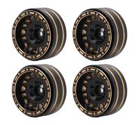 Keenso Pneumatici RC, Set di Mozzi Ruota Beadlock in Ottone da 4 Pezzi per Assorbimento degli Urti per 1/18 e SCX24 FMS24, Aggiorna la Tua Auto RC con Maggiore Stabilità per le Corse Fuoristrada