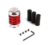 Keenso Pomello del cambio manuale universale a 5 velocità, pomello del cambio a molla per auto, con 3 adattatori 8 mm, 10 mm, 12 mm (rosso) Pomello del cambio/accessori del cambio