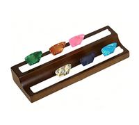 Keenso Porta Plettri per Chitarra, Espositore per Plettri in Legno di Quercia con Supporto a 2 Livelli, Fodera in Velluto Bianco, Include 6, Organizer da Tavolo per Chitarristi da Sala Musica