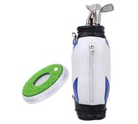 Keenso Portapenne per Sacca da, Organizer da Tavolo in Pelle PU in Lega di Zinco con Accessori Mini per Decorazioni per Ufficio e Regalo per Gli Amanti del (Blu Bianco)