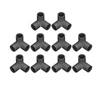 Keenso Raccordi per Tubi a 3 Vie, 10pc in Plastica in Plastica Ad Angolo Destro Connettore Angolare 20 Mm Diametro Interno (BLACK)