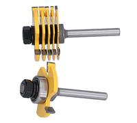 Keenso Regolabile 6 Differente Router Cutter di Larghezza di Taglio Bit 1/4 Pollici 3 Bit Ala a Bordo Resistente per Piastre in Fibra a Media densità 2 Pcs per Fresature Desktop