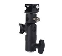 Keenso Resistente Supporto per Ombrello con Staffa per Supporto Flash in Lega di Alluminio con per Slitta Calda Rimovibile e Adattatore a Vite da 1/4" e 3/8" per Studio Fotografico 157g