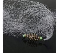 Keenso Rete da Pesca in Nylon da 4 Pezzi, Rete da Pesca a Molla in Rame Resistente con Accessori Perline Luminose per la Pesca Notturna(7#) Reti da Pesca