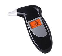 Keenso Rilevatore di Alcol Che Soffia, Tester per Alcol Respiratorio Nero Tester per Alcol Che Soffia Aria Ad Alta Precisione Portatile Sensibile con 5 Bocchini
