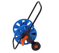 Keenso Robusto Accessorio da Giardino Rack di Stoccaggio per Tubi Dell'acqua con Spinta Manuale, Carrello Avvolgitubo da Giardino Compatto per Tubi G1/2 da 50 M, Adatto per la Pulizia del Prato e