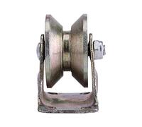 Keenso Ruota a V in Acciaio con Rullo per Cancello Scorrevole con Staffa, Resistente All'acqua e Ad Alta Resistenza per un Funzionamento Silenzioso, 2 Pezzi per la Sicurezza Domestica