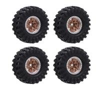 Keenso Ruota Leggero in Lega di Alluminio, Robusti Pneumatici in Gomma per Modelli Cingolati in Scala 1/24, Migliora la Presa e la stabilità per le Avventure Fuoristrada (Bronzo)