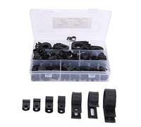 Keenso Scatola Assortita di Fermacavi in nylon con Clamp/Holder da 200 Pezzi, Fissa Saldamente i Cavi per Uso Domestico e in Ufficio, /bianco, 6 Dimensioni per Varie Esigenze (#1)