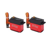 Keenso Servo Digitale Durevole da 20 Kg con Coppia Elevata, Sterzo a Basso Rumore, Angolo di Lavoro di 180°, Auto Telecomandata 1/10 1/8, Lega di Alluminio + Plastica Rossa