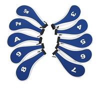 Keenso Set Copri Testa da Golf in Ferro, Copri Testa da Golf con Cerniera in Neoprene, 10 Pezzi Coperture in Ferro Lavabili Stampate con Numeri per Mazze da, Sostituzione per Giocatori di Sul Campo