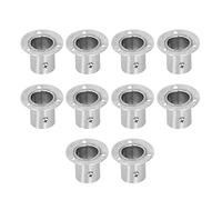 Keenso Set di 10 Staffe per Tubi Armadio Resistenti Alla Corrosione, Supporti per Aste Armadio con Finitura Spazzolata (Flangia alta Φ25)