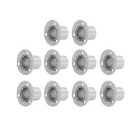 Keenso Set di 10 Staffe per Tubi Armadio Resistenti Alla Corrosione, Supporti per Aste Armadio con Finitura Spazzolata (Flangia alta Φ19)