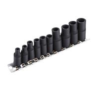 Keenso Set di Bussole per Maschi, Bussole per Maschi in Acciaio Legato per Utensili di Azionamento da 1/4 e 3/8 Pollici con Magnete Integrato e Supporto per Manicotto per Officina di