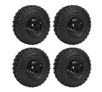 Keenso Set di Pneumatici per Ruote Cingolate RC, Mozzi per Ruote in Lega di Alluminio Alla Moda, Trazione Elevata e Assorbimento degli Urti per Auto RC 120x46mm (BLACK)