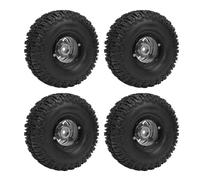 Keenso Set di Pneumatici per Ruote Cingolate RC, Mozzi per Ruote in Lega di Alluminio Alla Moda, Trazione Elevata e Assorbimento degli Urti per Auto RC 120x46mm (SILVER)