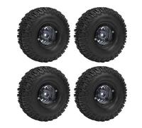 Keenso Set di Pneumatici per Ruote Cingolate RC, Mozzi per Ruote in Lega di Alluminio Alla Moda, Trazione Elevata e Assorbimento degli Urti per Auto RC 120x46mm (Ti colore)