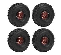 Keenso Set di Pneumatici per Ruote Cingolate RC, Mozzi per Ruote in Lega di Alluminio Alla Moda, Trazione Elevata e Assorbimento degli Urti per Auto RC 120x46mm (BROWN)