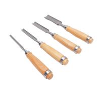 Keenso Set di Scalpelli in Acciaio da 4 Pezzi, Set di Scalpelli in Legno Incisivo, Strumenti di Intaglio Fine con Manico in Legno, per Intaglio e Modellatura