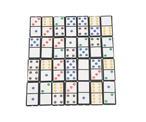 Keenso Set Doppio da Sei Domino, Gioco Portatile in Plastica Lucida con 28 Pezzi per Viaggi in Famiglia e Divertimento per Adulti e Bambini