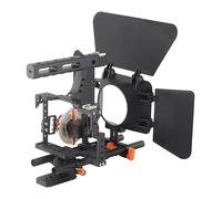 Keenso Set Gabbia Fotocamera con Matte Box per GH4 A7S/A7/A7R/A7RII/A7SII, Comodo Kit Segui la Messa a Fuoco per Riprese Video per Cineasti Professionisti, Lega di Alluminio+Plastica e Blu