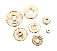 Keenso Set Ingranaggi in Ottone per Camion RC, Set Ingranaggi di Trasmissione RC da 7 Pezzi per Motore 1/14, Costruzione in Ottone, Trasferimento di Coppia Elevato, Parti di Ricambio Robuste per