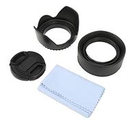 Keenso Set Paraluce 4 in 1 con Paraluce in Gomma Copriobiettivo Hood e Panno per la Pulizia per Interferenze Anti-luce, per gli Amanti della Fotografia Notturna (55 mm)