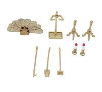 Keenso Set per Caminetto per Casa delle Bambole Accessori per Mobili in Miniatura in Resina 8 Pezzi Decorazione per Caminetto Neoclassico per Collezionisti di Esposizioni per Soggiorno di Casa delle