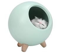 Keenso Simpatico Gatto Luce Notturna Camera da Letto Illuminazione Atmosfera Lampada con Funzione Dimmerabile Bianco Rosa Verde (GREEN)