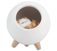 Keenso Simpatico Gatto Luce Notturna Camera da Letto Illuminazione Atmosfera Lampada con Funzione Dimmerabile Bianco Rosa Verde (WHITE)