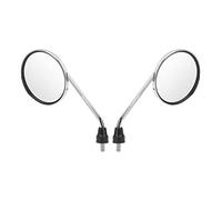 Keenso Specchietto Retrovisore Moto, 2 Pezzi Specchietto Retrovisore Moto 8mm Filetto Cromato Rotondo Universale per Moto Strada ATV Scooter