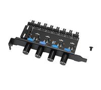 Keenso Splitter Ventola PC a 4 Manopole Regolatore di velocità della Ventola di Raffreddamento con Staffa PCI da 72 W, Temperatura di Abbassamento della Manopola Regolabile, Adatto a Molti Chassis