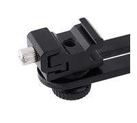 Keenso Staffa di Montaggio per Hot Shoe Supporto Leggero per Doppio Flash, con Foro per Ombrello, Collegamento Diretto a Ripiani Leggeri