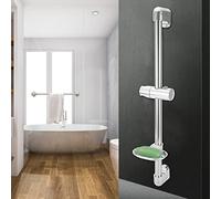 Keenso Staffa di Supporto per Soffione Doccia Durevole in Acciaio Inossidabile con Portasapone per Attrezzature da Doccia e Sanitari