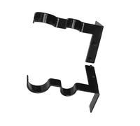 Keenso Staffe per Aste per Tende, Acciaio Robusto, Portata di 20 Libbre, Facile Montaggio per Ufficio, Dormitorio, Confezione da 2 (BLACK)