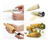 Keenso Stampi per Corno Crema in Acciaio Inossidabile da 16 Pezzi Coni di Pasticceria Riutilizzabili per Varie Ricette per Artisti Culinari (Colore assortito)