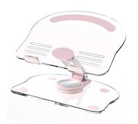 Keenso Supporto per Tablet Pieghevole Supporto per Tablet da Tavolo Trasparente Sollevabile Regolabile 6,1x4,9 Pollici per Videoconferenze Acrilico (PINK)