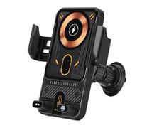 Keenso Supporto per Telefono con Caricabatterie Wireless per Auto, Ricarica Rapida da 15 W, Rilevamento Automatico, Rotazione a 90 Gradi, per Bocchetta Dell'aria, con Tecnologia a