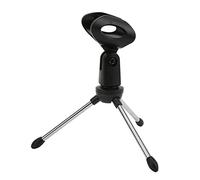 Keenso Supporto per Treppiede per Microfono da Tavolo Staffa Resistente per Supporto per Microfono, Facile da Riporre e Stabile con Cuscinetto Antiscivolo, Ideale per Trasmissioni Dal Vivo, Acciaio