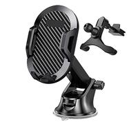 Keenso Supporto Telefono Auto per Schermi 4.7-7.2 Pollici, Supporto | Design in Stile Fibra di Carbonio, Cuscinetto in Silicone Ammortizzante, Giunto Sferico Regolabile a 360°, Adatto per