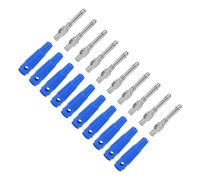 Keenso Tappi Banana 4 Mm 10 Pcs - Tappi per Maschi di Tensione 32A Ad Alta Corrente e 1000 -V per Altoparlanti, TV, Computer PVC (BLUE)