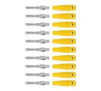 Keenso Tappi Banana 4 Mm 10 Pcs - Tappi per Maschi di Tensione 32A Ad Alta Corrente e 1000 -V per Altoparlanti, TV, Computer PVC (YELLOW)