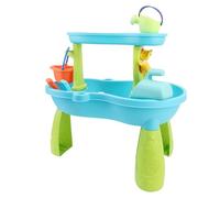 Keenso Tavolo di Sabbia per Bambini, Doppio Tavolo da Gioco per Acqua e Sabbia 18x15in con 4 Pale, Hub di Apprendimento Sensoriale Esterno Interno - Materiale Non Plastici Resiste all'Uso della