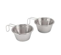 Keenso Tazza da Campeggio 2 Pezzi, Mini Tazza in Acciaio Inossidabile con Manico per Escursioni Picnic All'aperto