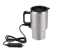 Keenso Tazza di riscaldamento elettrico per auto da 450ml Tazza, bollitore elettrico isolamento termico Bollitore per auto di caffè bollente con accendisigari, acciaio inox 12V