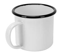 Keenso Tazza Smaltata Grande da 8 Cm, Tazza Antica Fatta a Mano con Alto Valore da Collezione, Utensili Non Tossici Come Souvenir (WHITE)