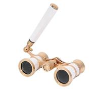 Keenso Telescopio Binoculare da Opera Portatile Ingrandimento 3X25 Messa a Fuoco Centrale Prisma BAK-7 per Teatri, Adatto per Donne, 4,3x2,5x1,2 Pollici (WHITE)